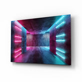 Neon Lights Glass Wall Art.