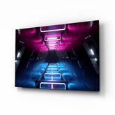 Neon Lights Glass Wall Art.