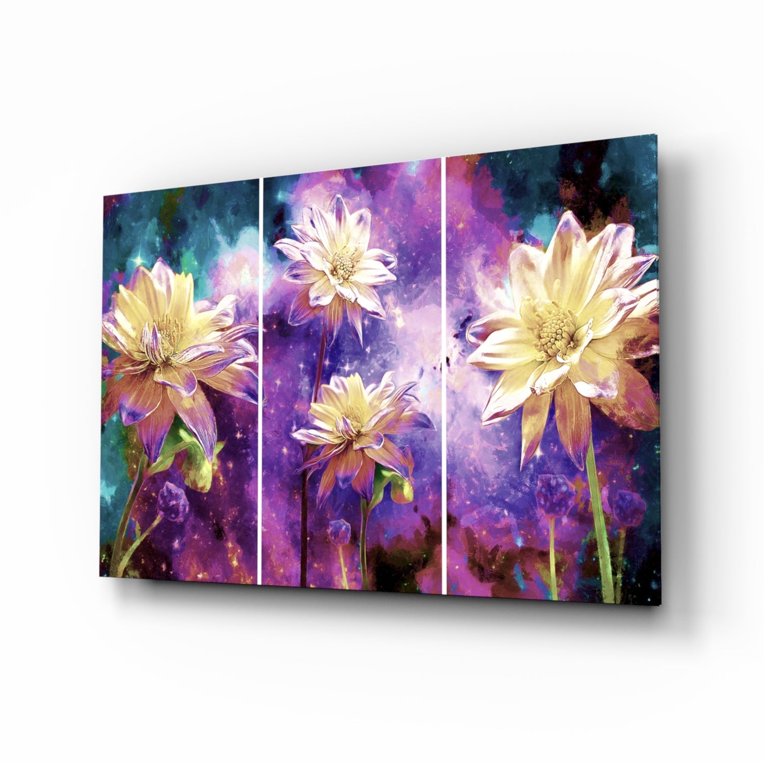 Flowers Glass Wall Art.