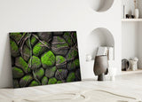 Mossy Stones Glass Wall Art.