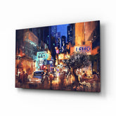 City Night Glass Wall Art.