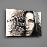 Woman Portrait Glass Wall Art.