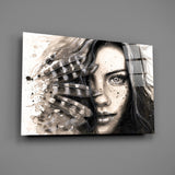 Woman Portrait Glass Wall Art.