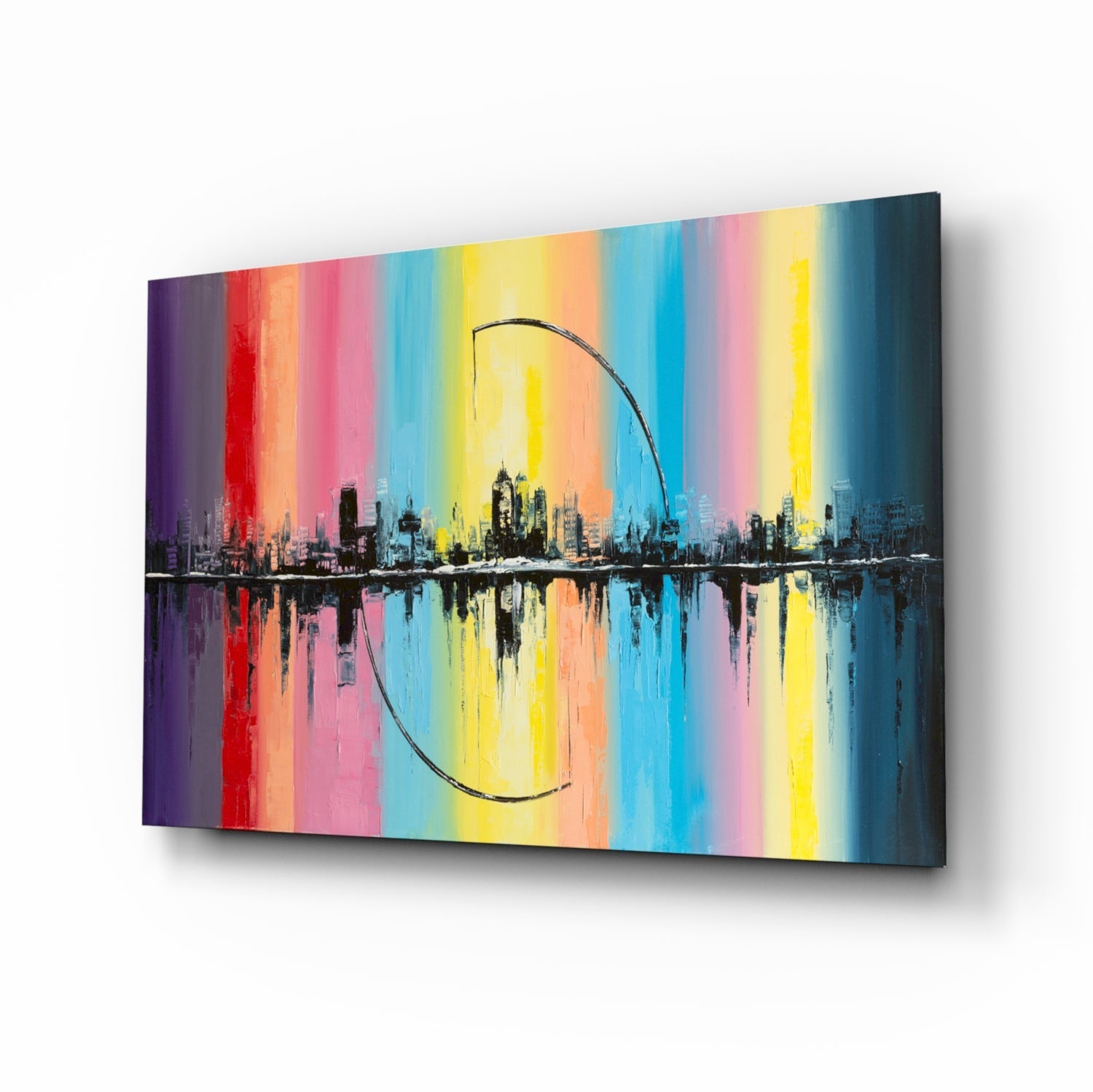 City Silhouette Glass Wall Art.