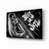 Jazz Blues Music Glass Wall Art.