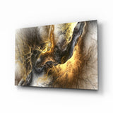 Golden Chaos Glass Wall Art.