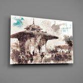Uskudar Illustration Glass Wall Art.