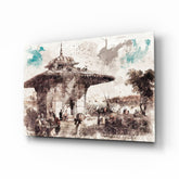 Uskudar Illustration Glass Wall Art.