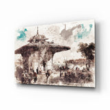 Uskudar Illustration Glass Wall Art.
