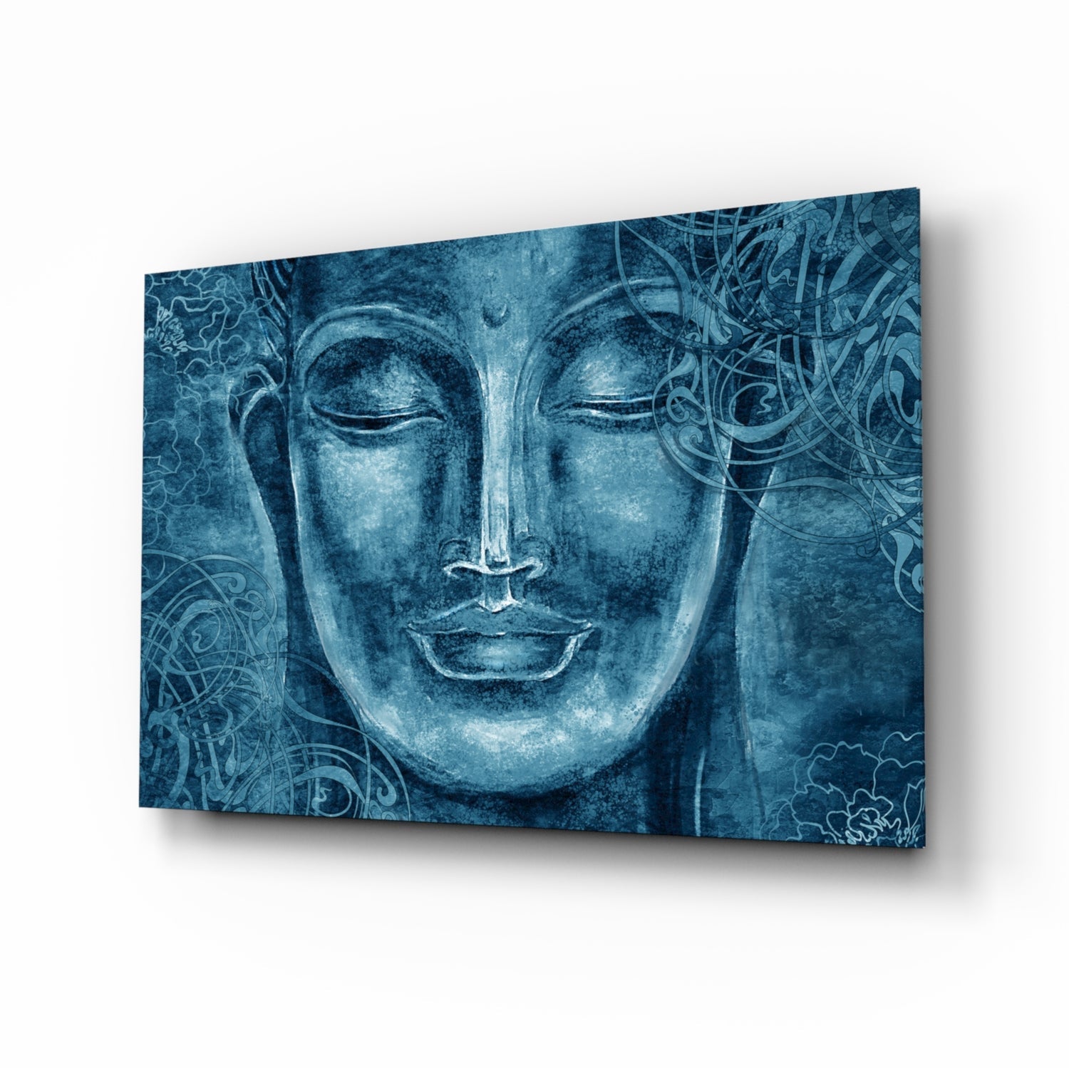 Mystical Blue Sculpture Glass Wall Art.