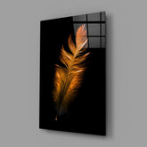 Copper Feather Glass Wall Art.