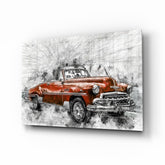 Red Chevrolet Glass Wall Art.