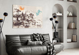 Poplar Palace Illustration Glass Wall Art.