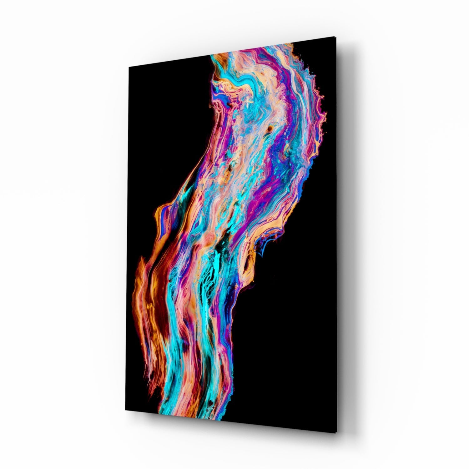 Colored Flow Glass Wall Art.