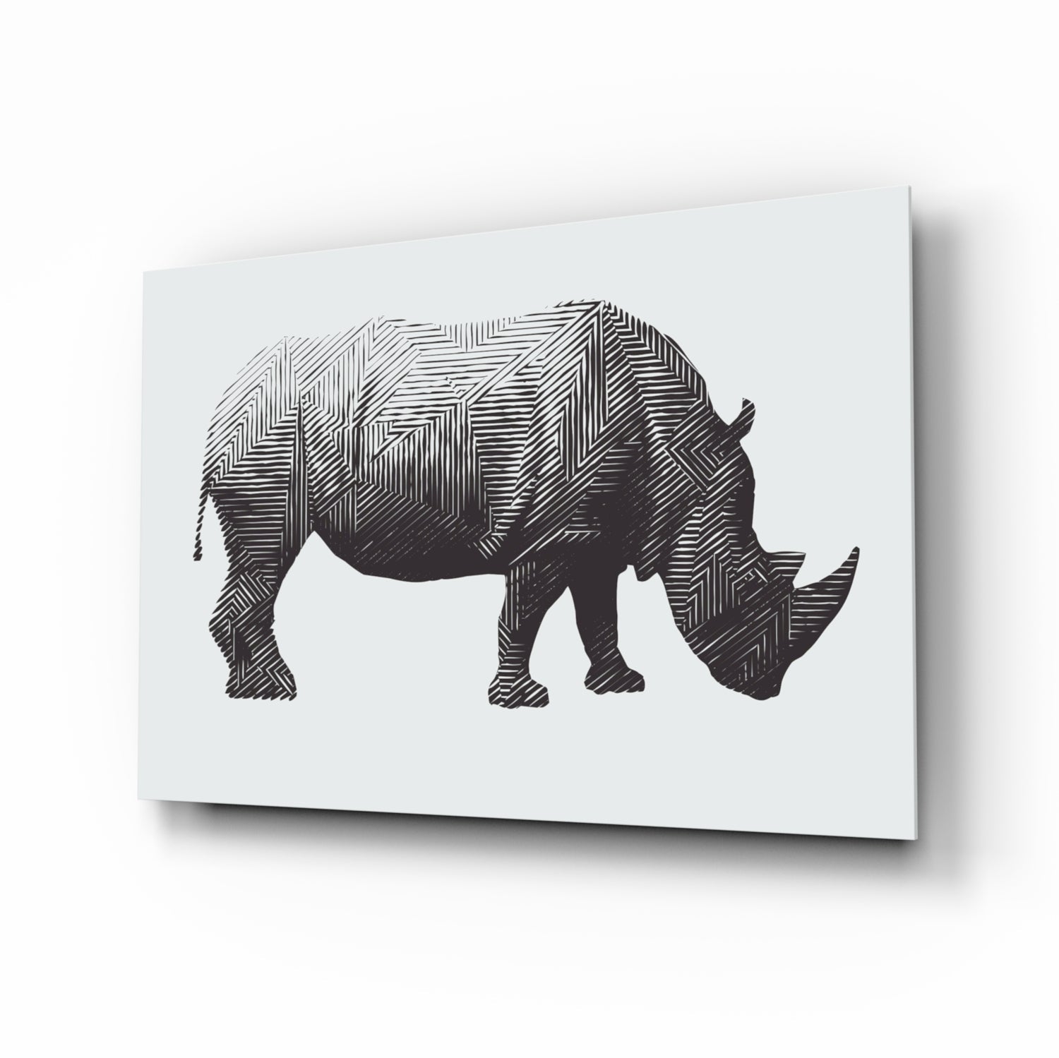 Rhino Glass Wall Art.