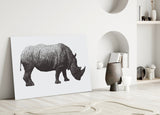 Rhino Glass Wall Art.