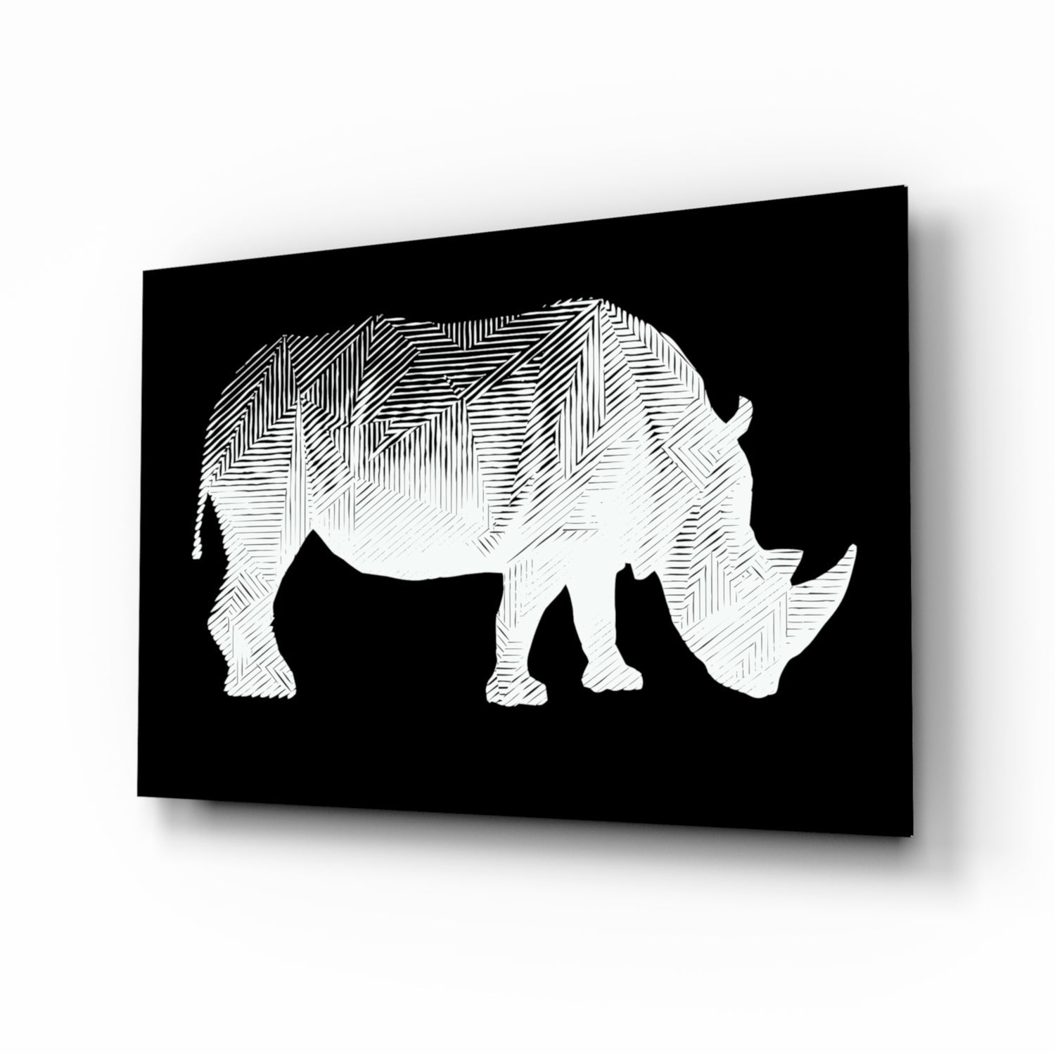 Rhino Glass Wall Art.