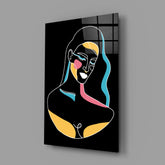 Abstract Colorful Portrait Glass Wall Art.