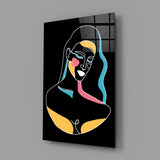 Abstract Colorful Portrait Glass Wall Art.