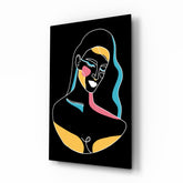 Abstract Colorful Portrait Glass Wall Art.