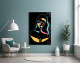 Abstract Colorful Portrait Glass Wall Art.