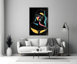 Abstract Colorful Portrait Glass Wall Art.