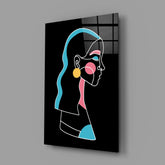 Abstract Colorful Portrait Glass Wall Art.