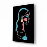 Abstract Colorful Portrait Glass Wall Art.