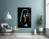 Abstract Colorful Portrait Glass Wall Art.