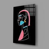 Abstract Colorful Portrait Glass Wall Art.