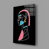 Abstract Colorful Portrait Glass Wall Art.