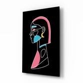 Abstract Colorful Portrait Glass Wall Art.