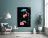 Abstract Colorful Portrait Glass Wall Art.