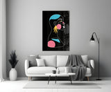 Abstract Colorful Portrait Glass Wall Art.