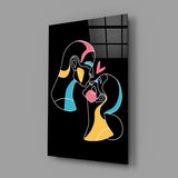 Abstract Colorful Portrait Glass Wall Art.