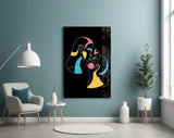 Abstract Colorful Portrait Glass Wall Art.