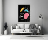 Abstract Colorful Face Glass Wall Art.