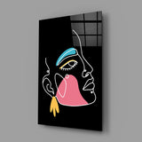 Abstract Colorful Portrait Glass Wall Art.