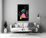 Abstract Colorful Portrait Glass Wall Art.