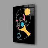 Abstract Colorful Portrait Glass Wall Art.