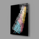 Colorful Fern Glass Wall Art.