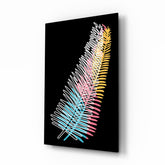 Colorful Fern Glass Wall Art.