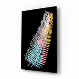 Colorful Fern Glass Wall Art.