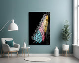 Colorful Fern Glass Wall Art.