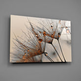 Cinnamon Dandelion Glass Wall Art.