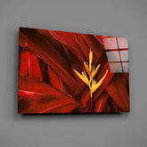 Red Leaves Glass Wall Art.