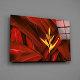Red Leaves Glass Wall Art.
