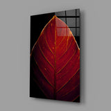 Red Leaf Glass Wall Art.