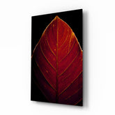 Red Leaf Glass Wall Art.