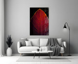Red Leaf Glass Wall Art.